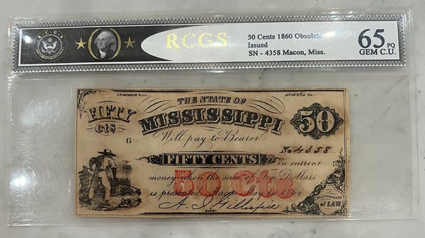 50 Cent 1860 State of Mississippi