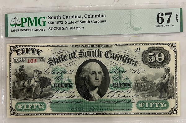 $5 South Carolina 1872