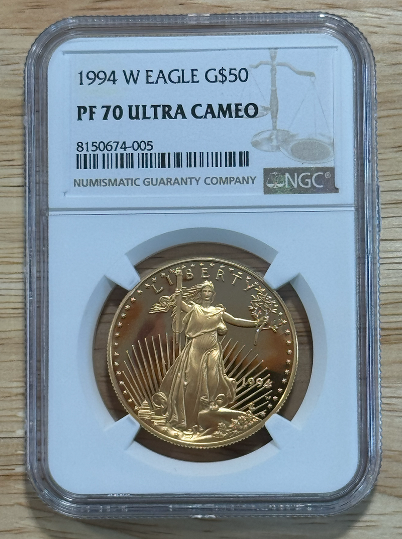 1 oz Proof 70 Ultra Cameo Gold Eagle coin