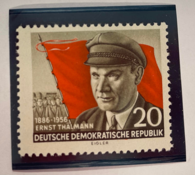 1956 Ernst Thälmann Politician Red Flag Stamp