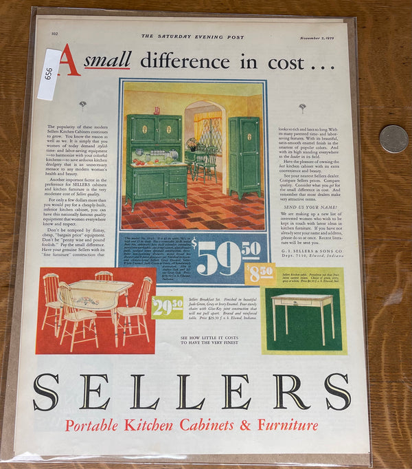Antique 1929 Sellers Magazine (2 pages)
