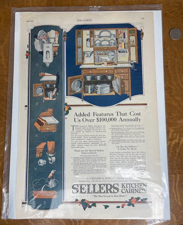 Antique 1920 Sellers Magazine Page