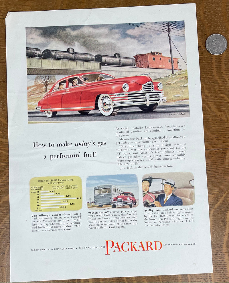 Antique Packard & Cruise Advertisement Magazine Page