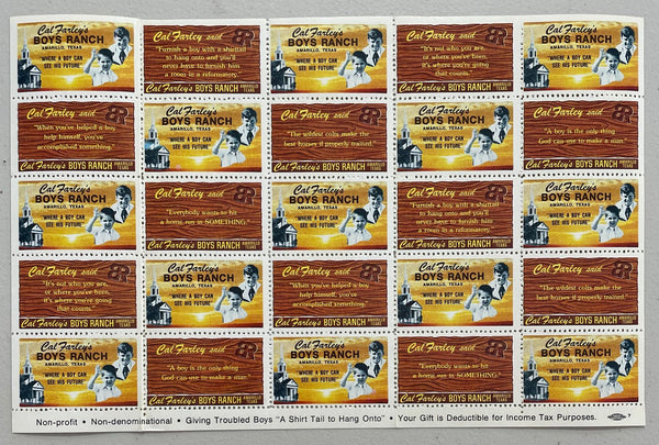 1978 Cal Farley's Boys Ranch Seals Stamps