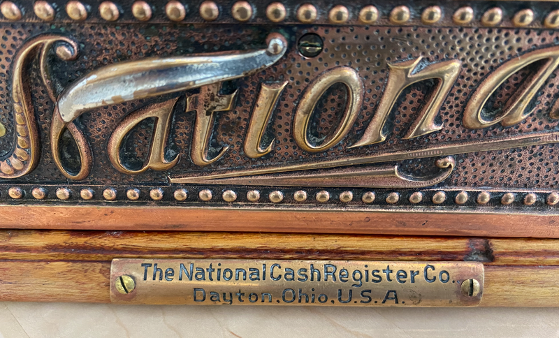 Antique copper National Cash Register model 211 with matching Antique copper National Cash Register model 211 with matching