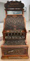 Antique copper National Cash Register model 211 with matching receipt box and spike.