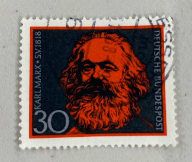 West Germany 1968, 150th Birth Anniversary of Karl Marx stamp