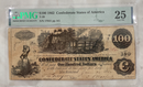 $100 1862 Confederate Currency
