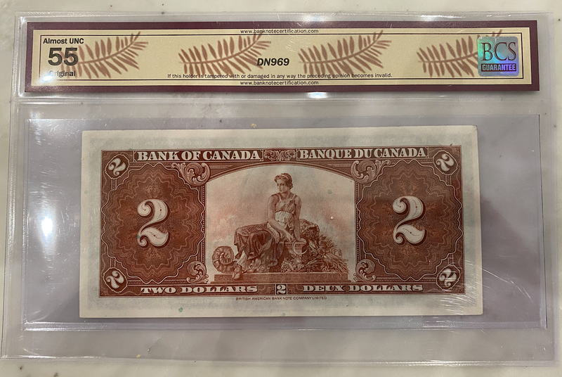 $2, 1937, Bank of Canada Currency
