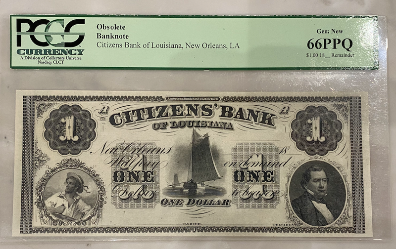 $1 Citzens' Bank of Louisiana