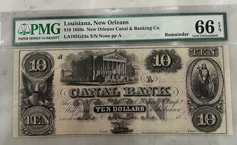 $10 Canal Bank Louisiana