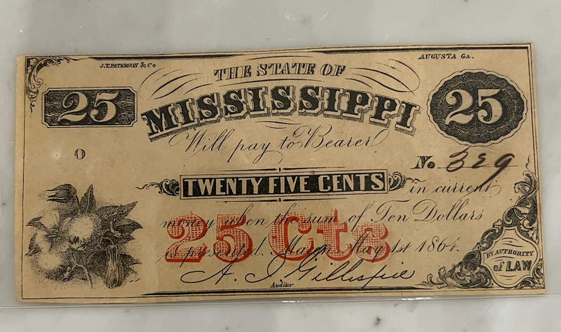 25 cents The State of Mississippi