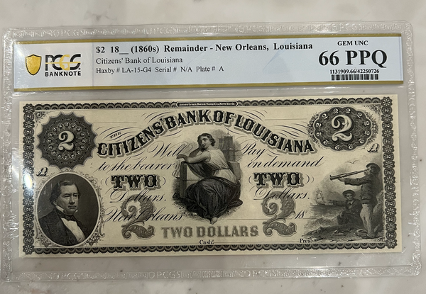$2 1860s Remainder- New Orleans, Louisiana