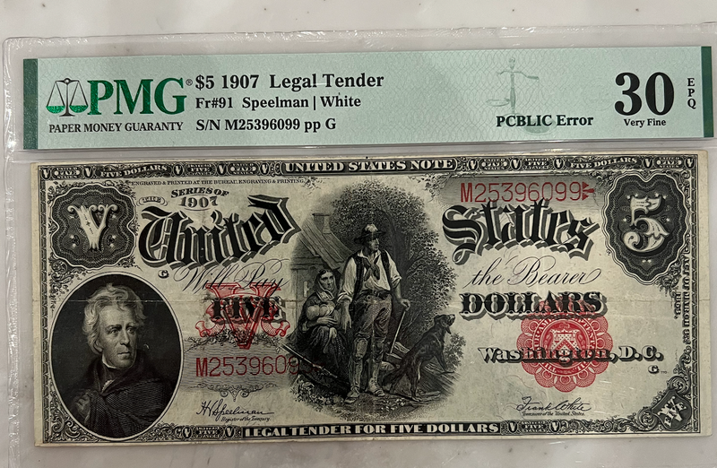 $5 1907 Legal Tender