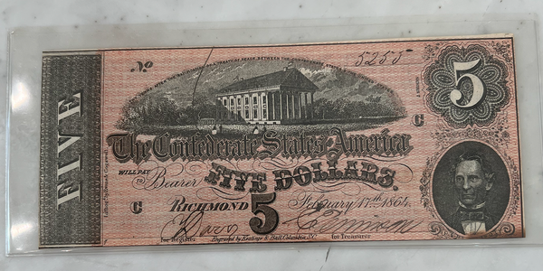 $5 Confederate States of America