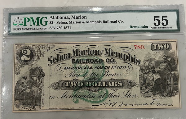 $2 Selma Marion and Memphis Railroad Co.