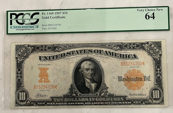 $10 Gold Certificate 1907
