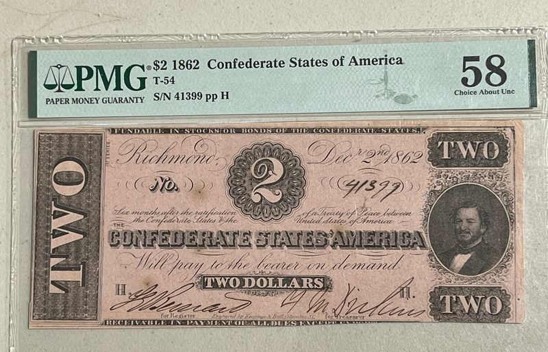 1862 Confederate States of America $2