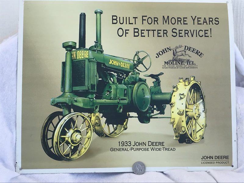 John Deere 1933 General Purpose Tractor Sign