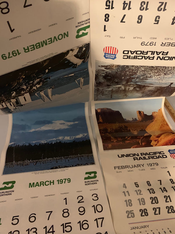 Burlington Northern and Union Pacific Railroad Calendars